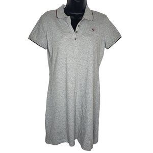 Prince and Fox Women's Shirt Dress Medium Gray Polo Short Sleeve Stretch